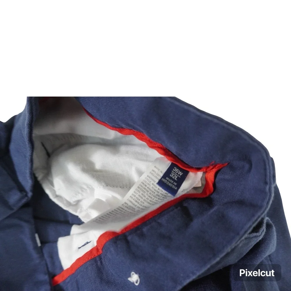 Nautica Chino Pants Mens‎ 36x32 Blue All Day Comfort Flat Front Performance